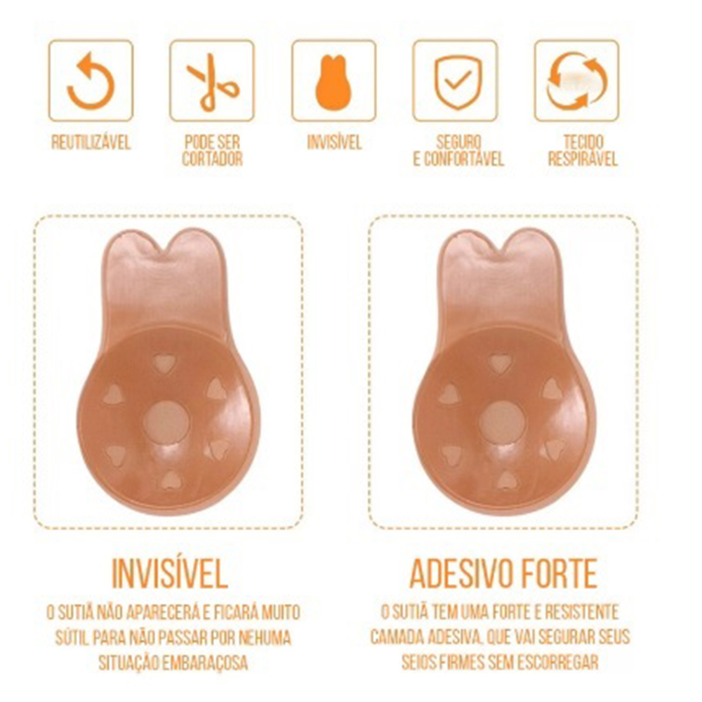 Sutiã Invisível Adesivo Reutilizável Push Up - Imagem 4