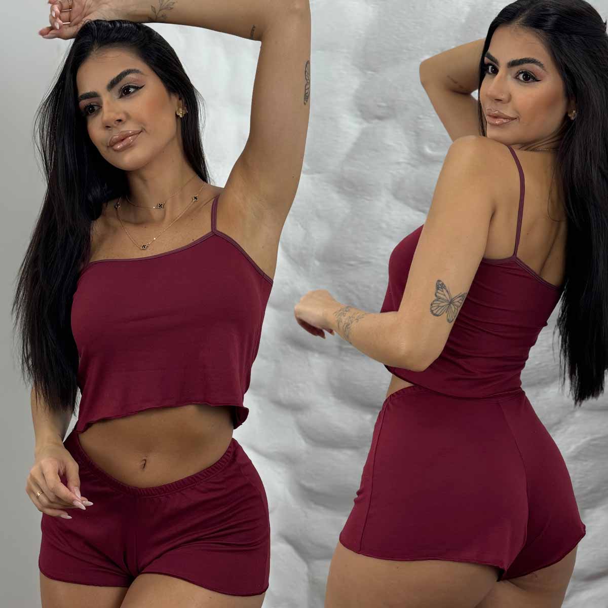 Short Doll Cropped Suede Liso - Imagem 7