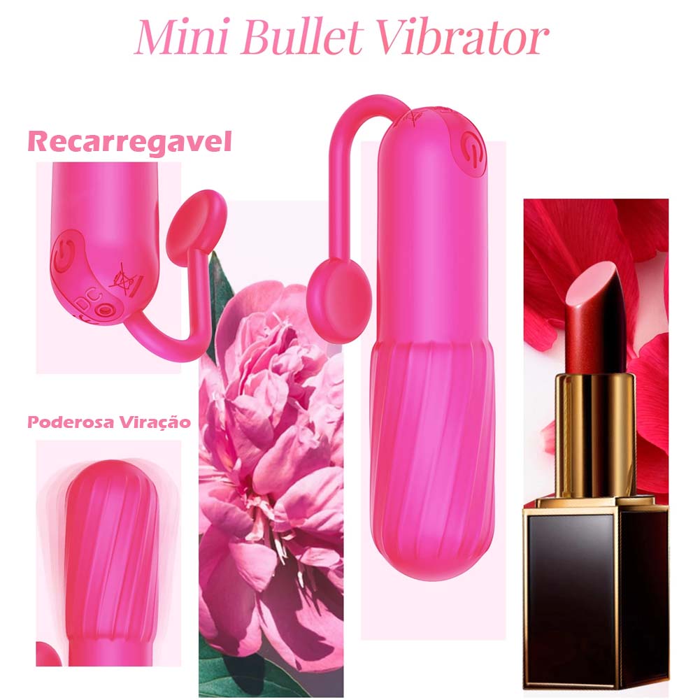 Vibrador Bullet Estimulador clitórico Recarregável USB - Imagem 3