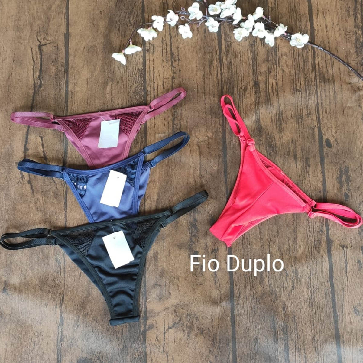 Calcinha String Fio Duplo com Regulagem