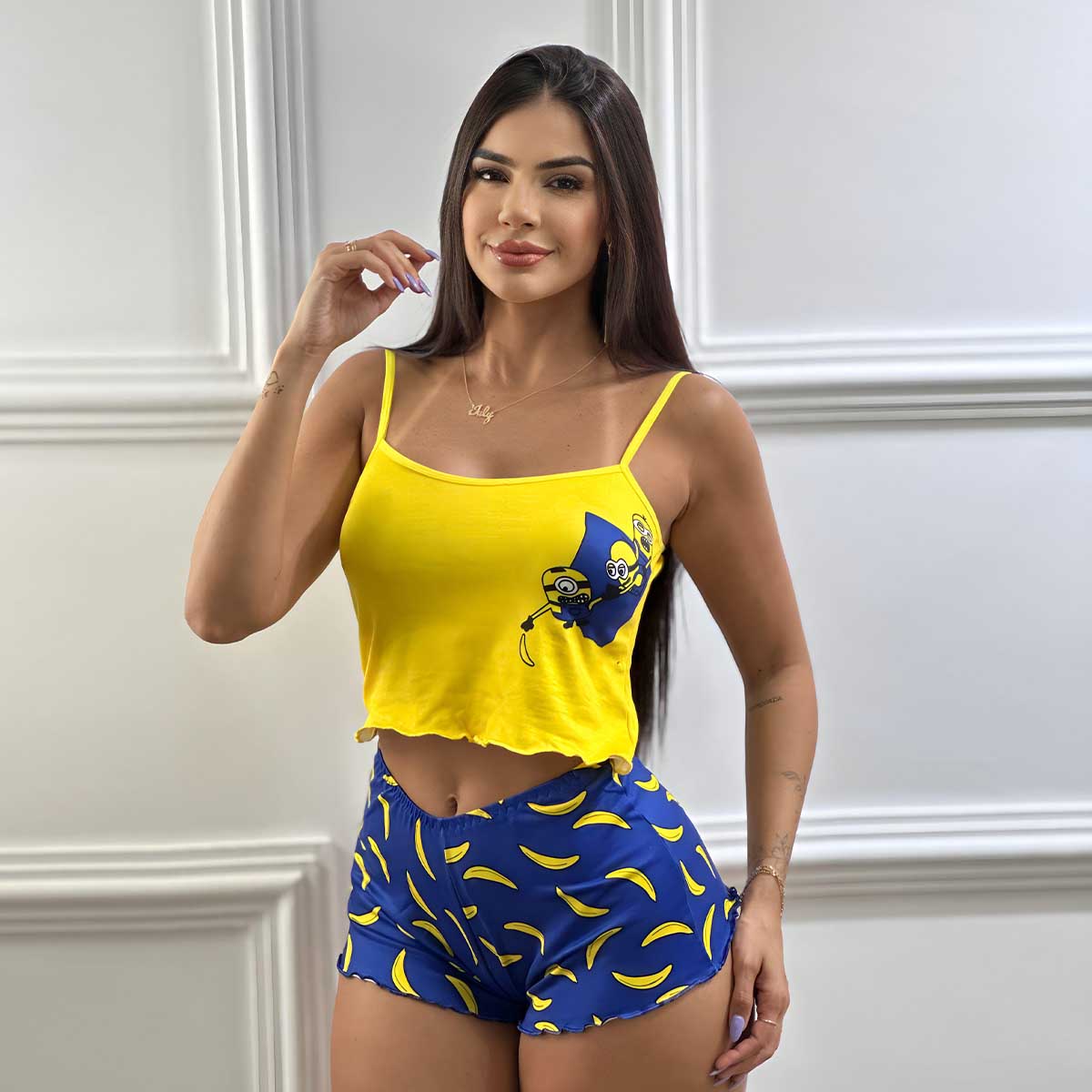 Baby Doll Cropped Estampado Samy - Imagem 7