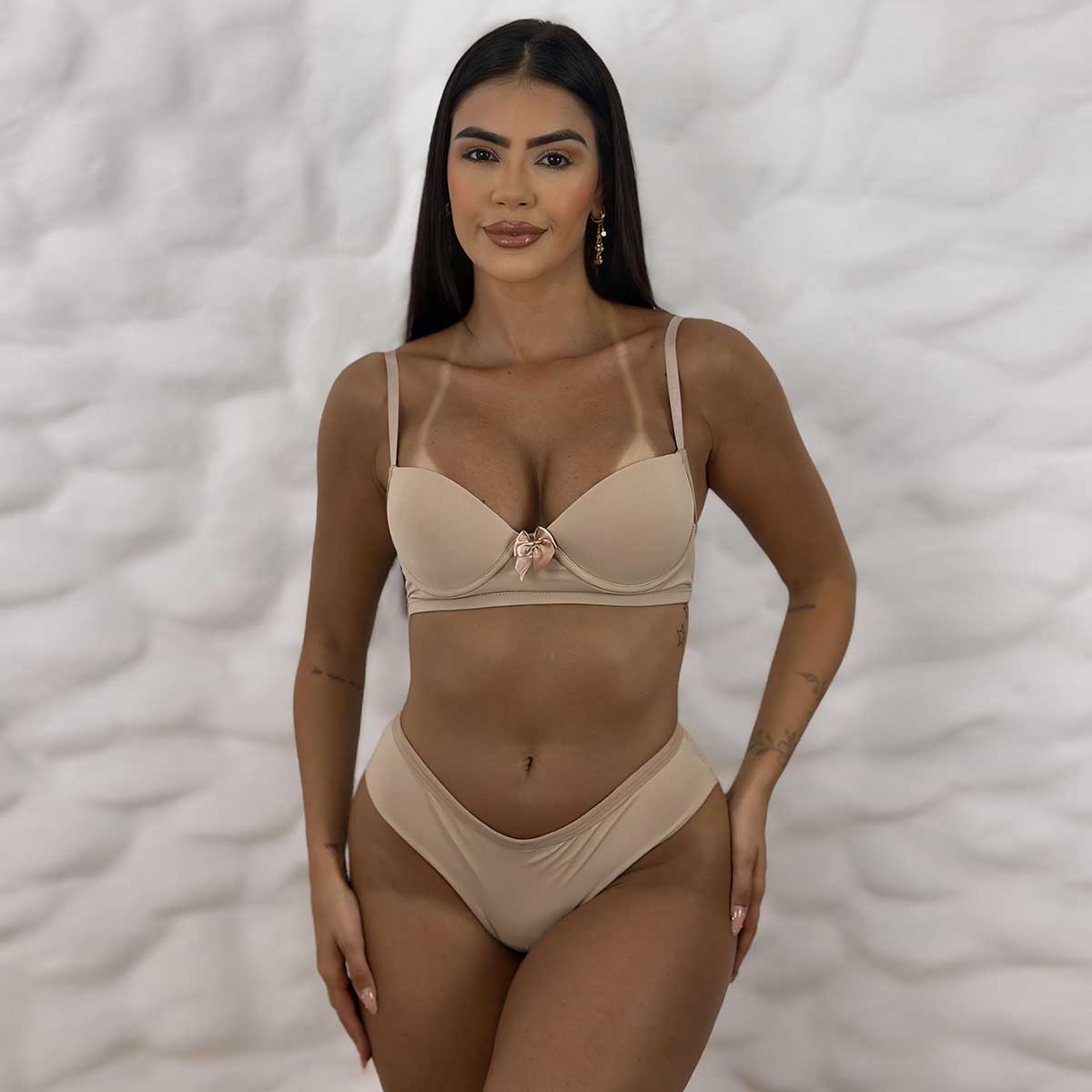 Conjunto Lingerie Premium Liso Fio Duplo - Imagem 5