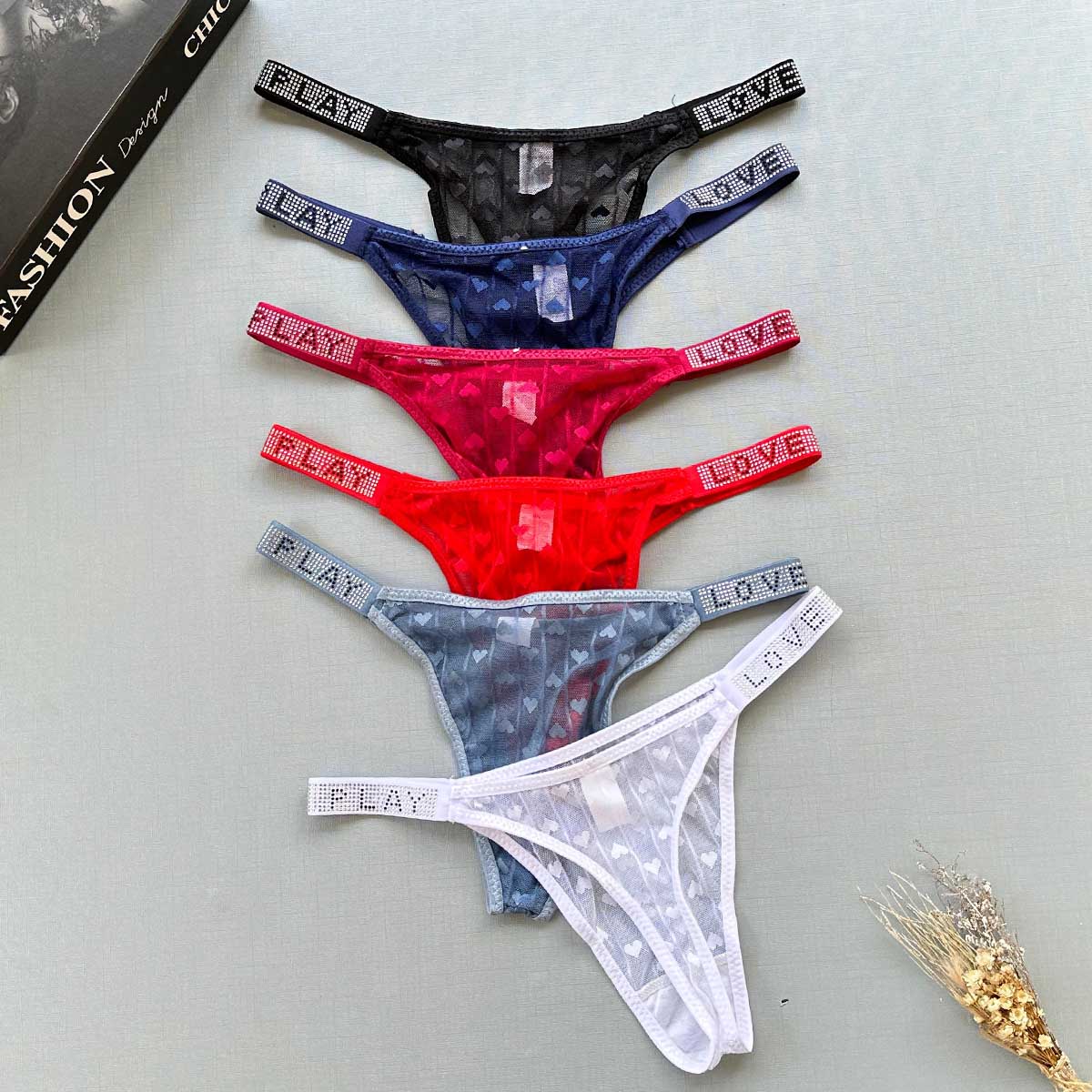 Calcinha Tule Coração Love Play