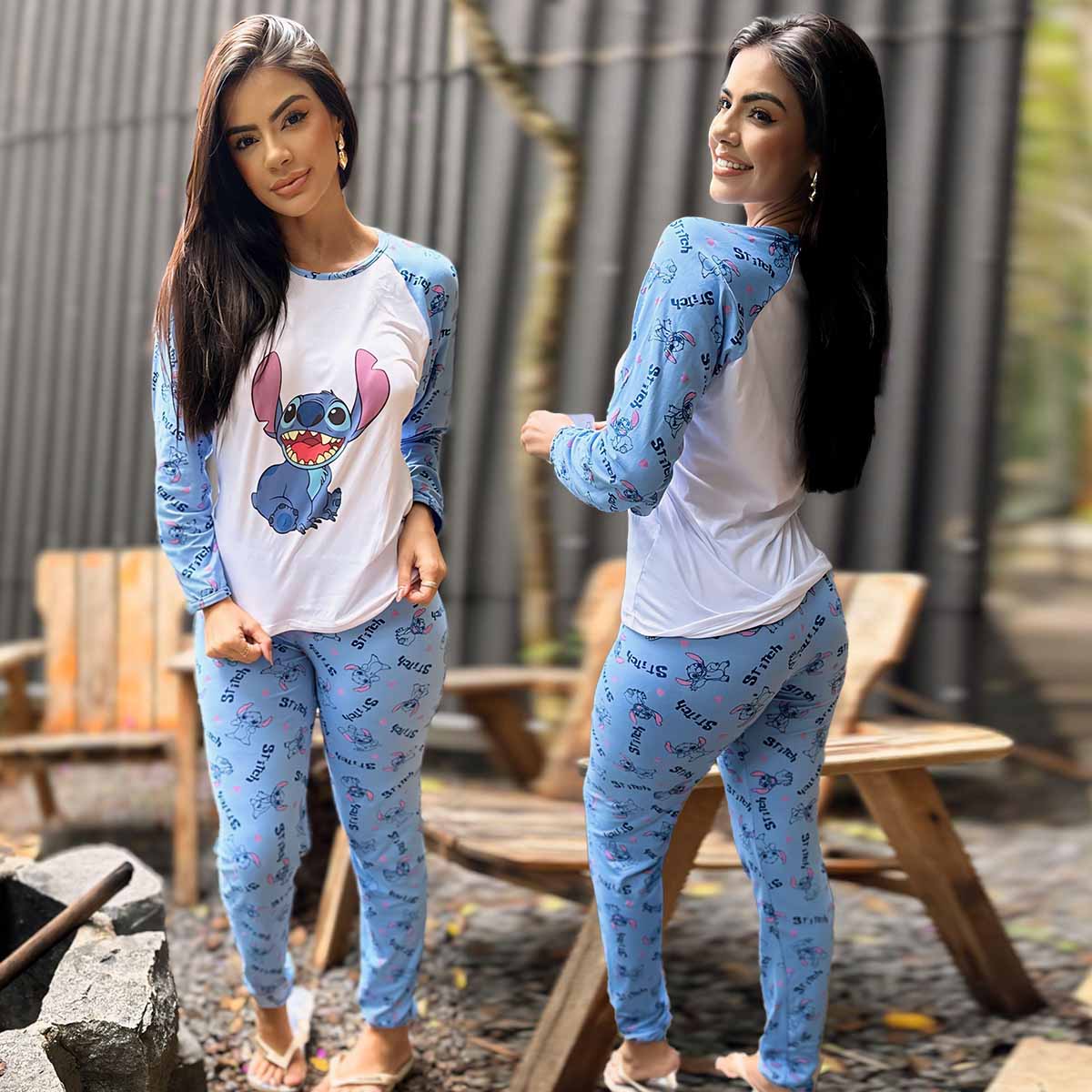 Pijama de Inverno Suede Estampado Personagens - Imagem 2