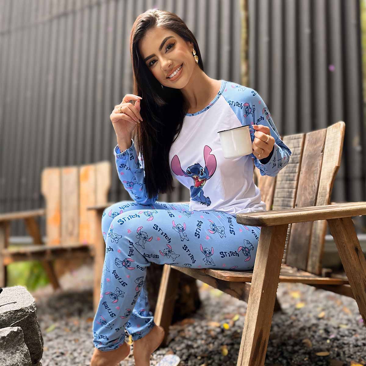 Pijama de Inverno Suede Estampado Personagens - Imagem 3