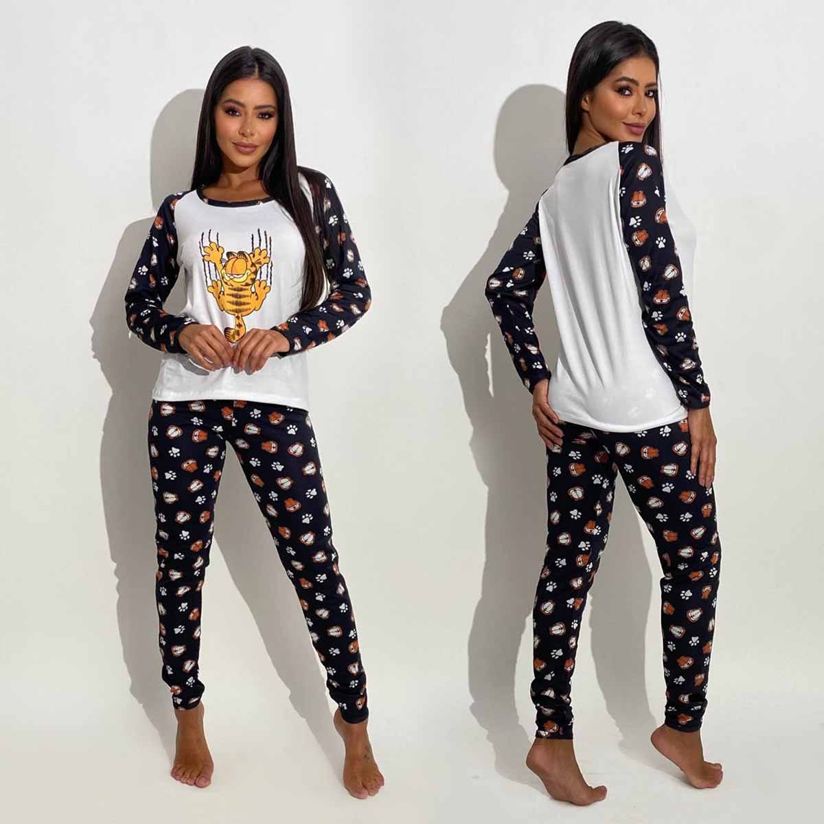 Pijama de Inverno Suede Estampado Personagens - Imagem 4