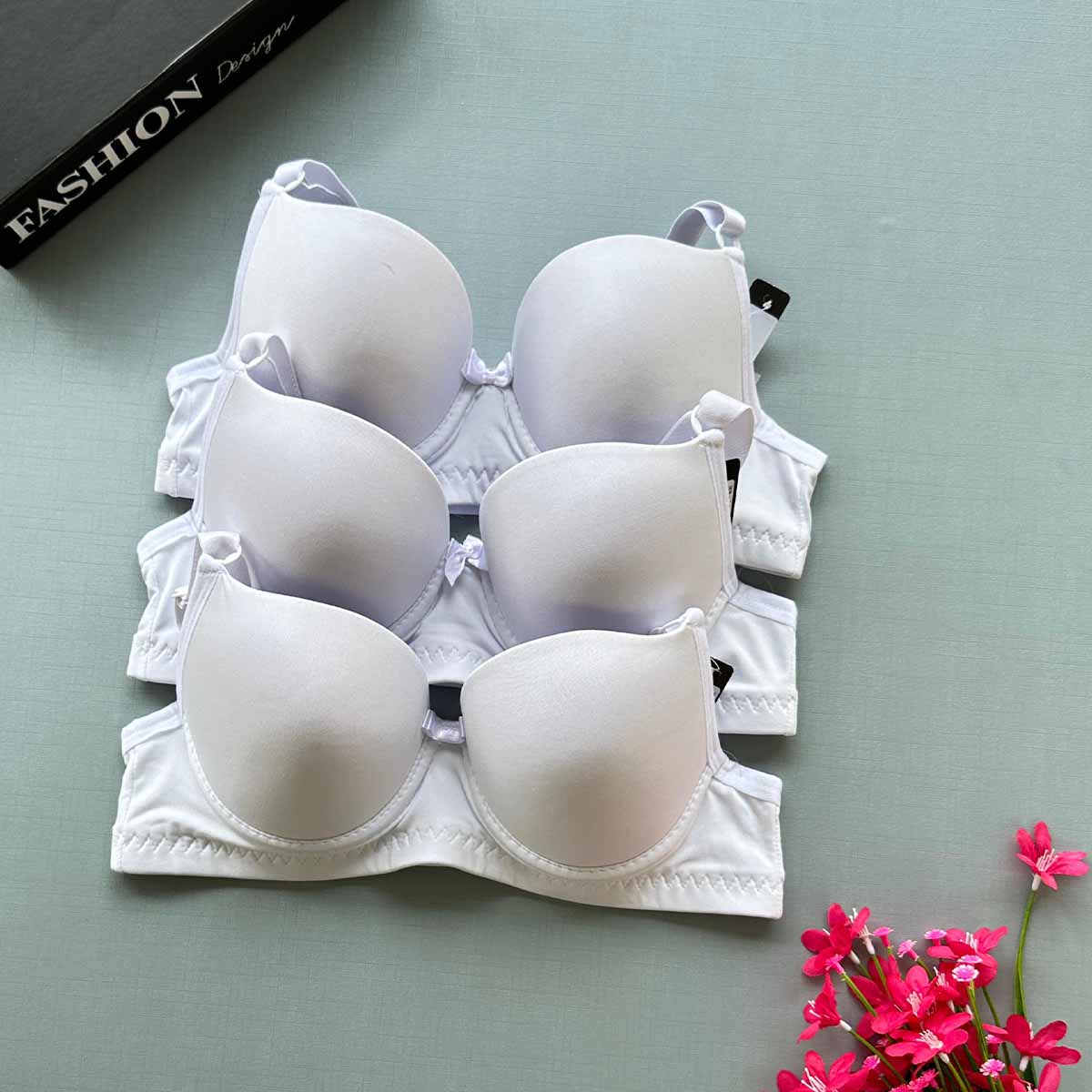 Kit 3 Sutiãs Básico Liso Alça Reforçada - Imagem 8