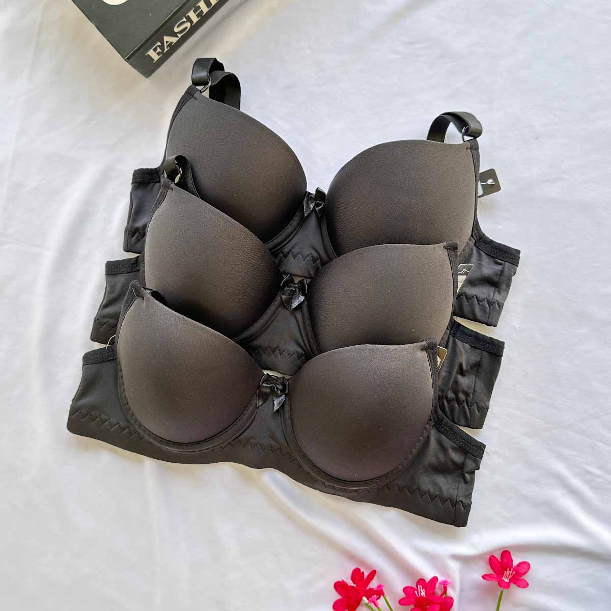 Kit 3 Sutiãs Básico Liso Alça Reforçada - Imagem 5