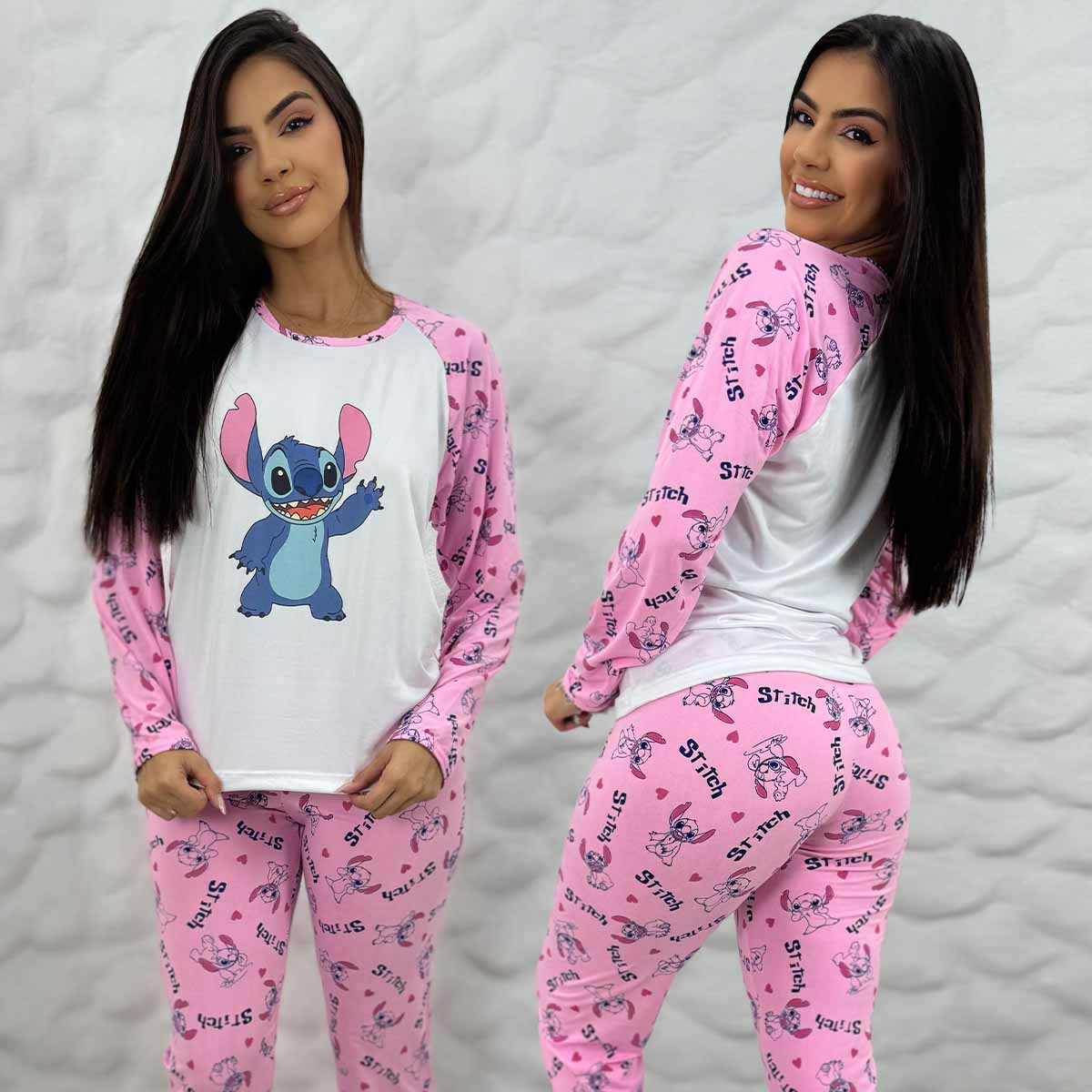 Pijama de Inverno Suede Estampado Personagens