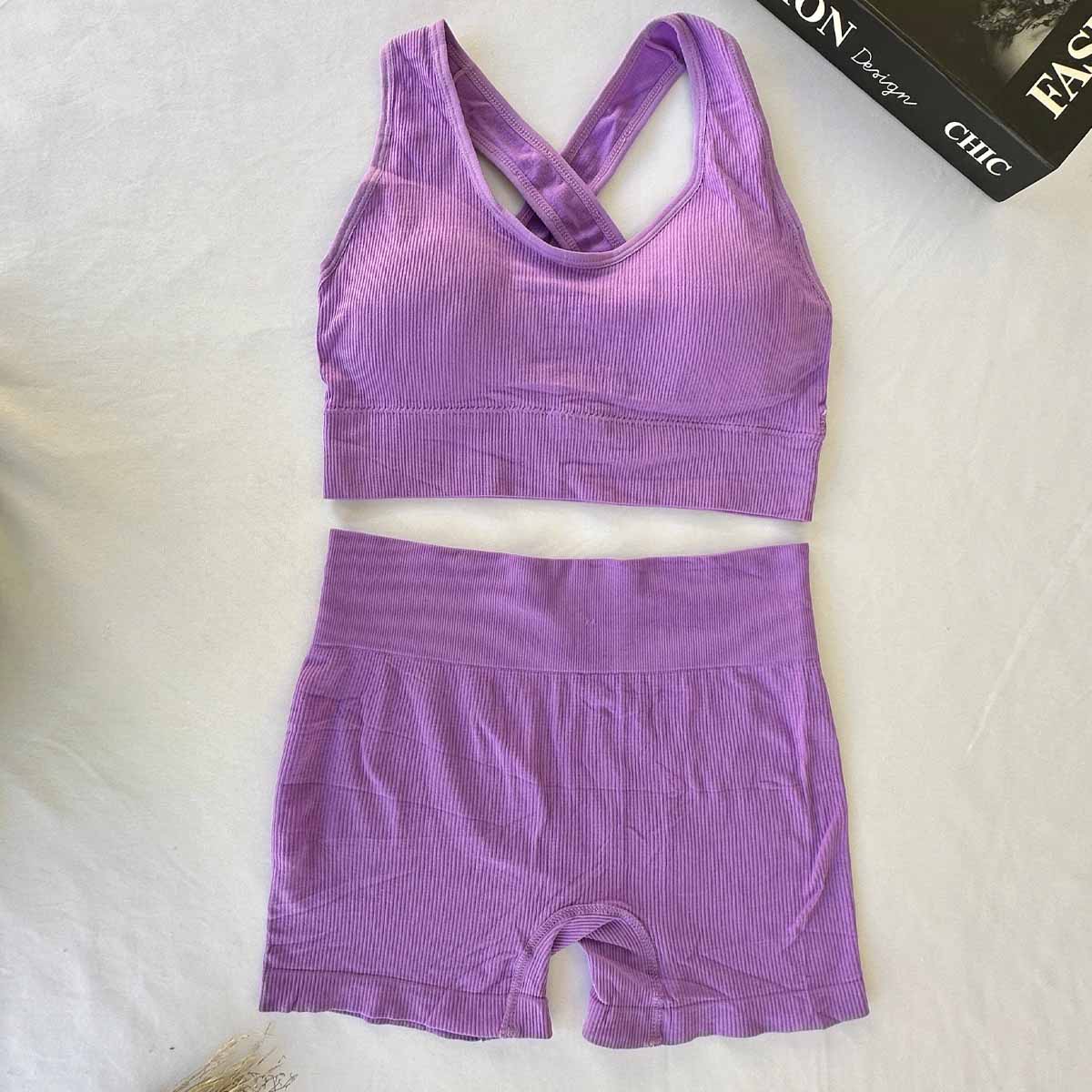 Conjunto Top e Shorts Fitness Canelado Falconi - Imagem 7