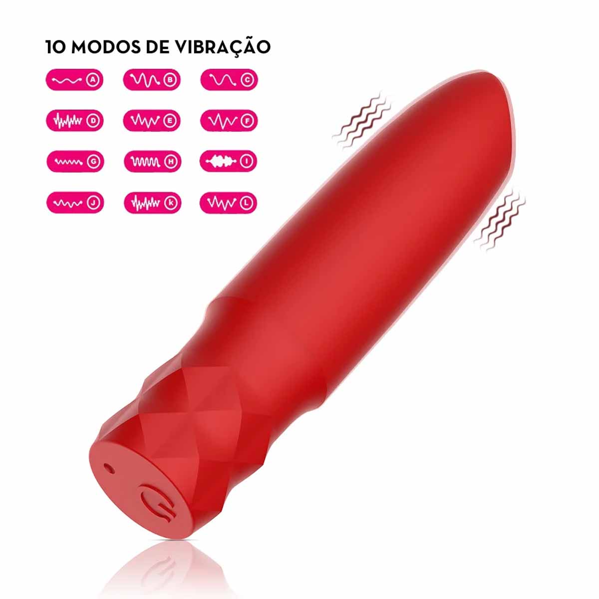 Vibrador Aveludado Recarregável 10 Vibrações MLBA3259 - Imagem 4